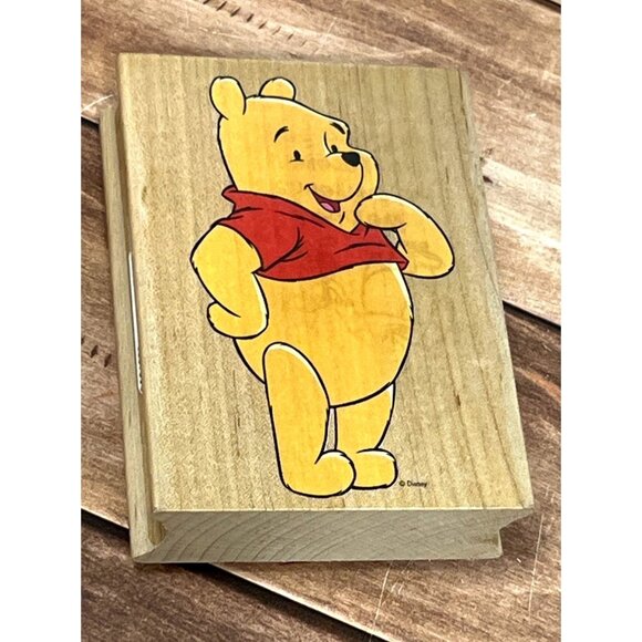 Disney Winnie The Pooh Rubber Stamp Laughing Pooh 997-J03 - Picture 1 of 5